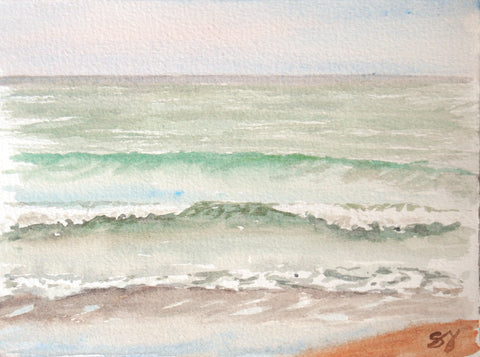 Waves 1-2-3- 5" x 7" Watercolor