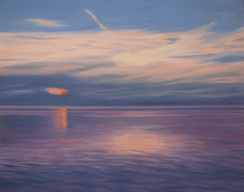 Double Reflection: Sunset on Lake Michigan | Landscape Painting