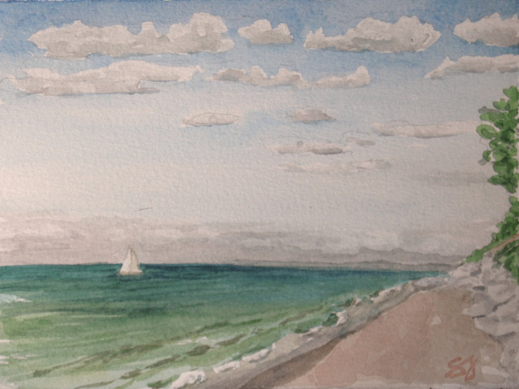 Sailing On 5" x 7" Watercolor