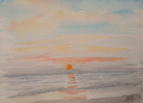 Sunday Sunset 5" x 7" Watercolor